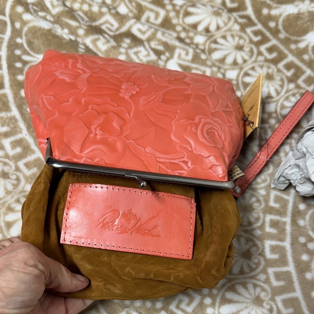 Patricia Nash Embossed Coral Wristlet - Picture 7 of 14